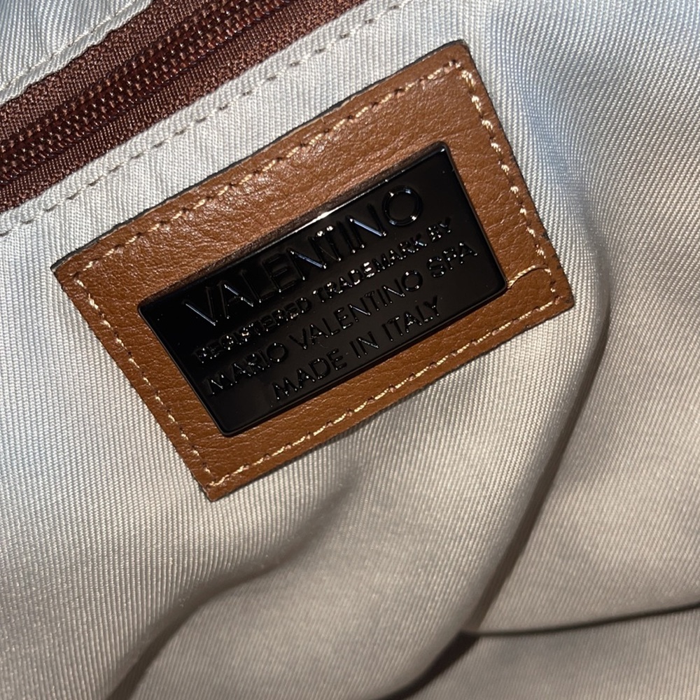 Valentino Brown Leather Weekender Bag - Picture 6 of 11